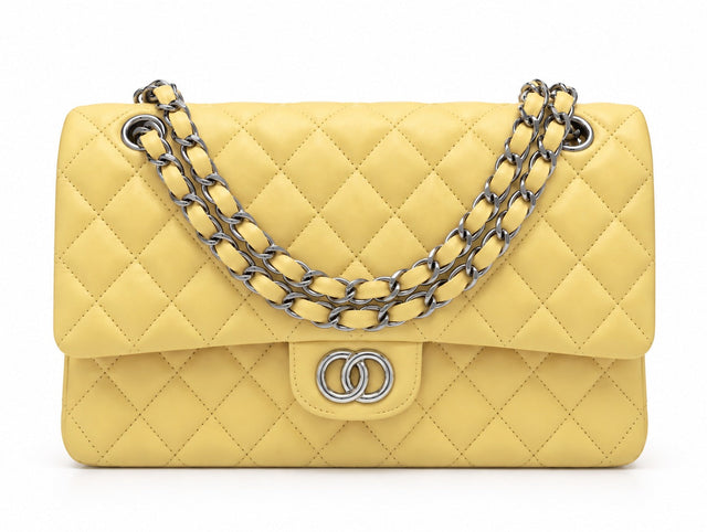 Quilted Flap Bag - Yellow